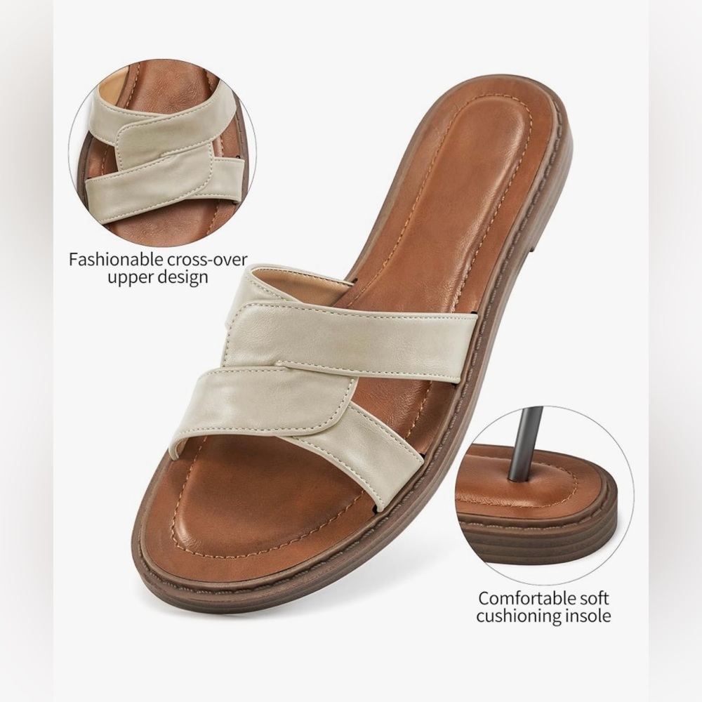 Faux leather slides - Picture 2 of 3
